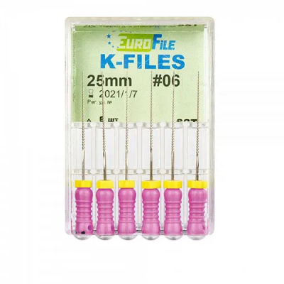 15. К-файлы 25мм №06, 6шт/уп / Еврофайл