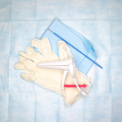 Набор гинек.однораз.стер.(зеркало M, цитощетка, салфетка, перчатки М) белое Ева /ПИ /90/