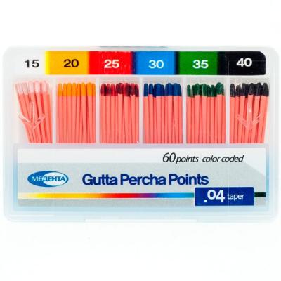 15. Штифты гуттаперч. 04 №15-40 60 шт/уп/ Медента