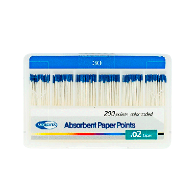 15. Штифты бумажные 02 №30, 200 шт/уп/ Медента