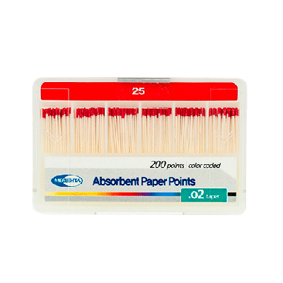 15. Штифты бумажные 02 №25, 200 шт/уп/ Медента