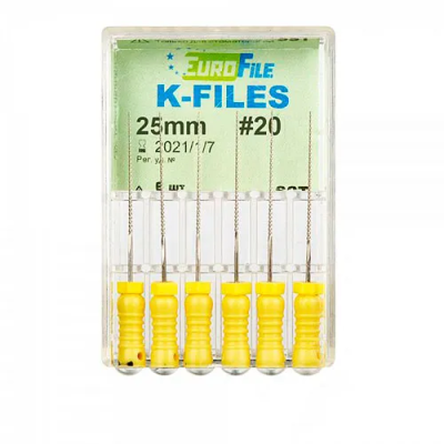 15. К-файлы 25мм №20, 6шт/уп / Еврофайл