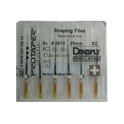 15. ПроТейпер (ProTaper) машинный 25 мм S2 (белый), 6шт/уп/ Dentsply Maillefer