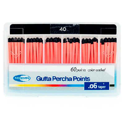 15. Штифты гуттаперч. 06 №40, 60 шт/уп/ Медента