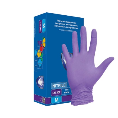 Перчатки нитрил. нестер. текстур. M 3,0 гр /Safe Care/50/500/ арт. TN 302